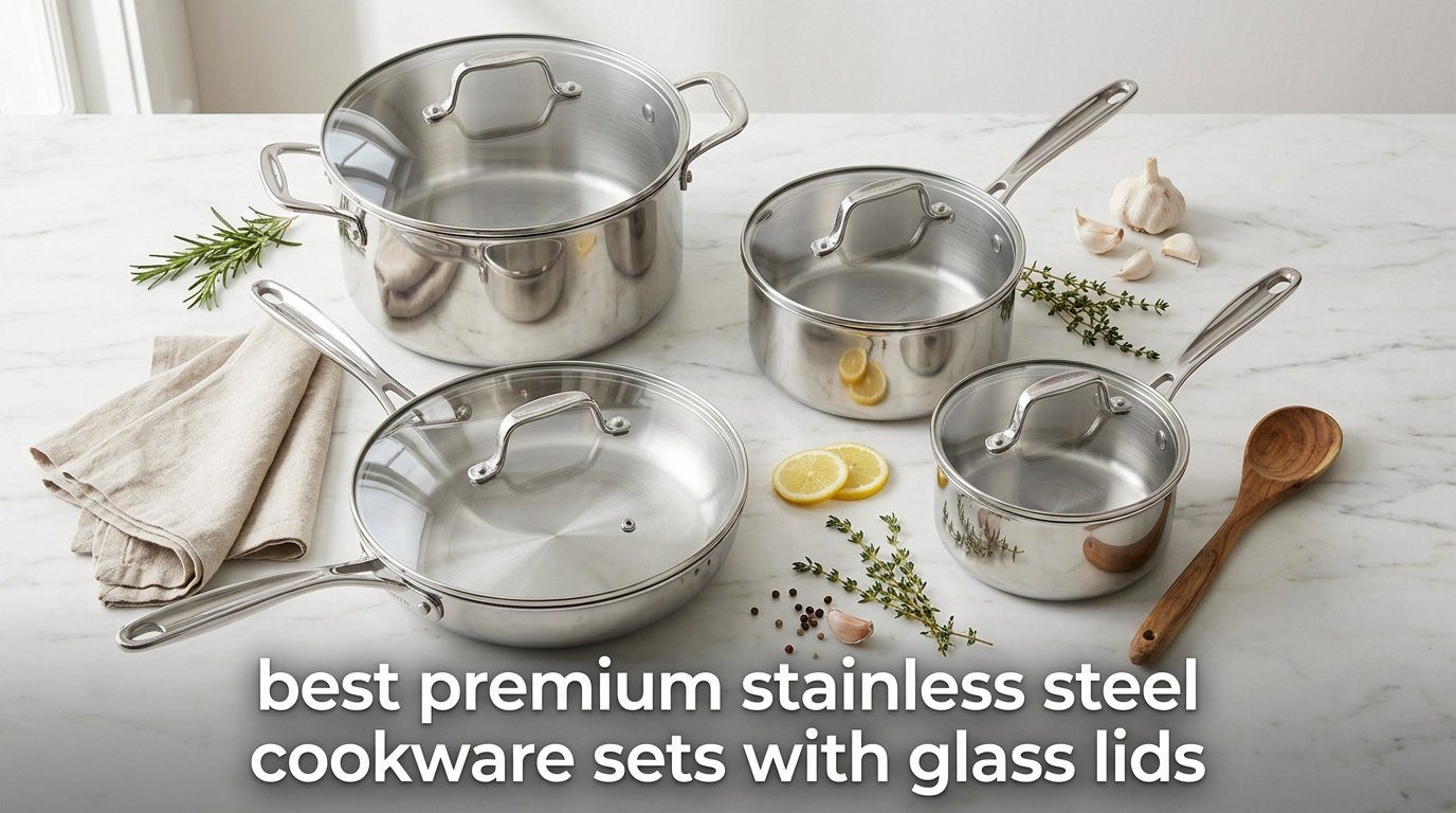 best premium stainless steel cookware sets with glass lids