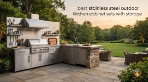 best stainless steel outdoor kitchen cabinet sets with storage