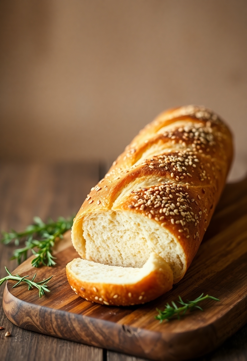 sesame topped french bread