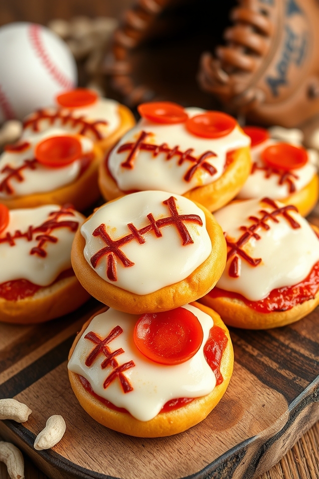 bagels topped with pepperoni