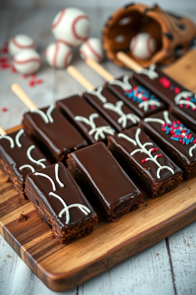 baseball themed brownie treats