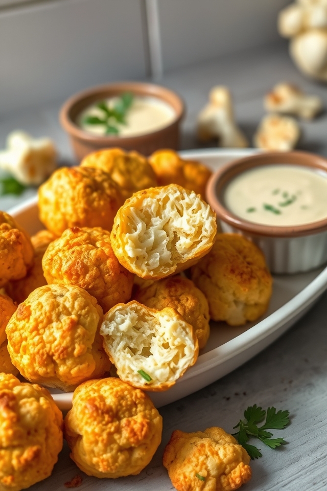 cauliflower cheese snack bites