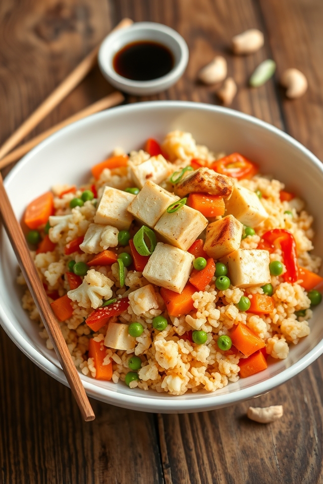 cauliflower rice tofu stir fry