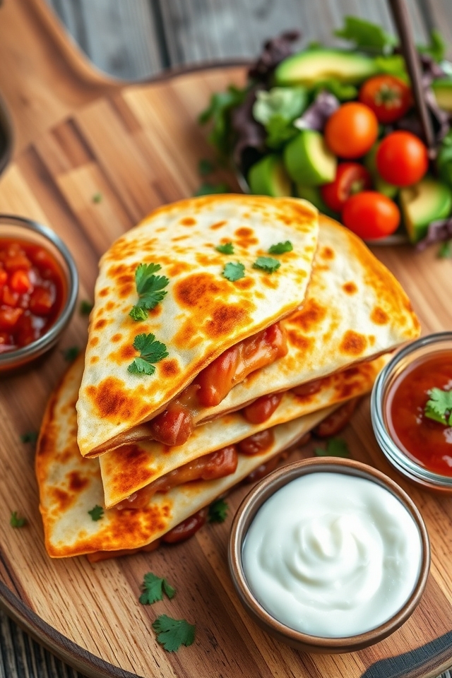 cheese and bean quesadillas
