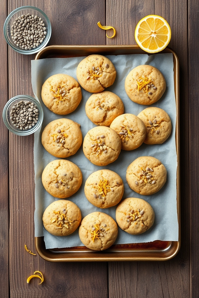 chia lemon zest cookies