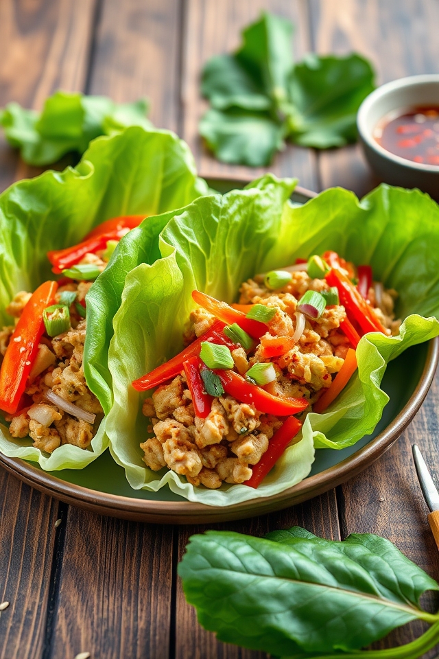 chicken veggie lettuce wraps
