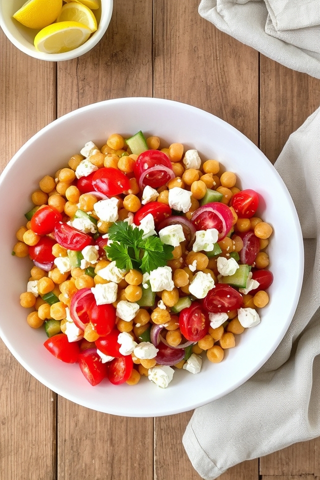 chickpeas feta crisp vegetables