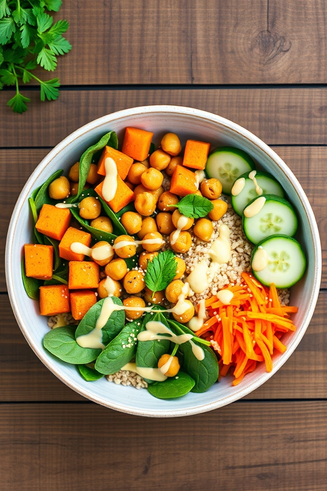 chickpeas vegetables healthy bowl