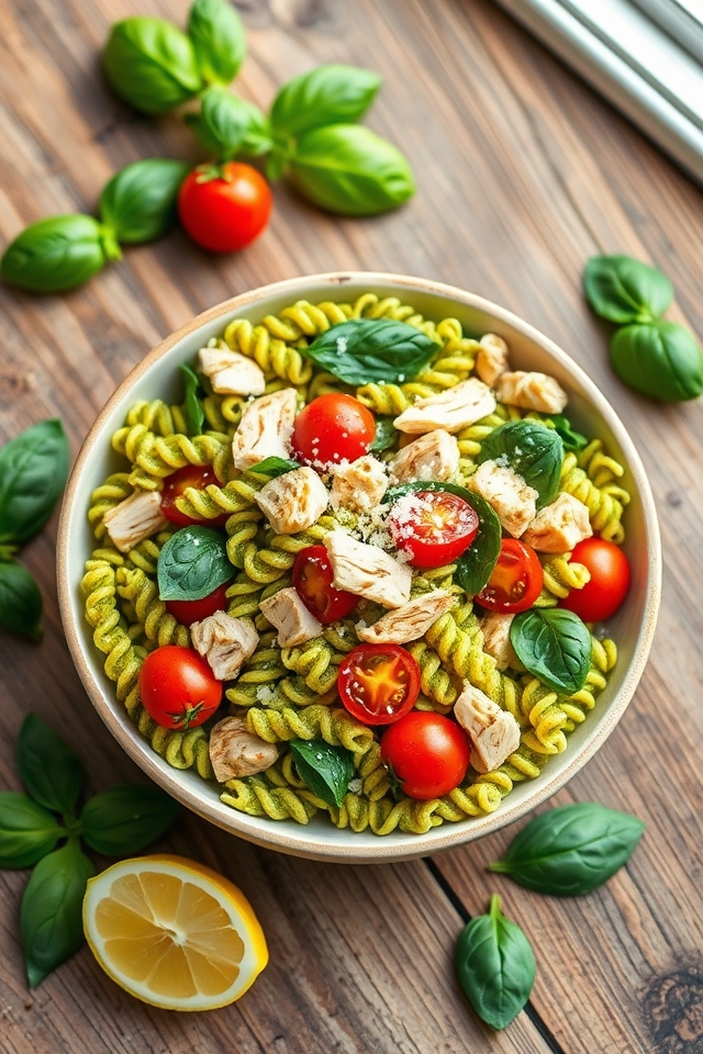 chilled chicken pesto pasta