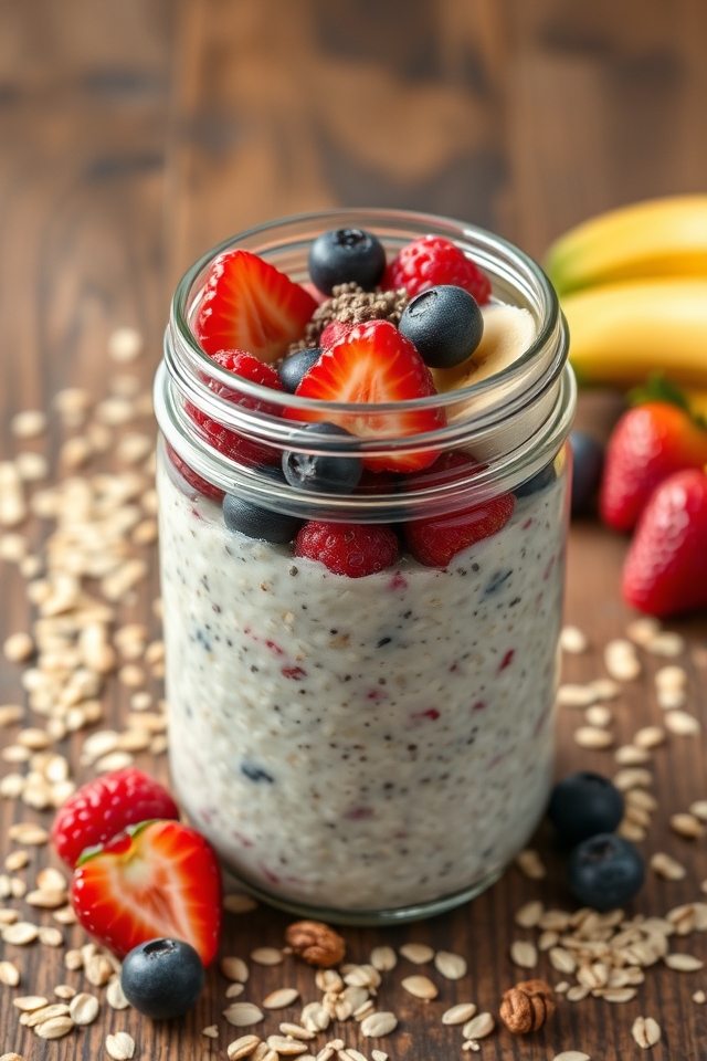 chilled oats topped fruit