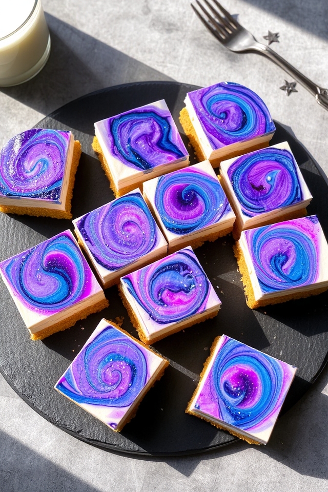 colorful cosmic cheesecake bars