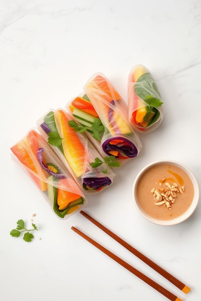 colorful crunchy vegan rolls
