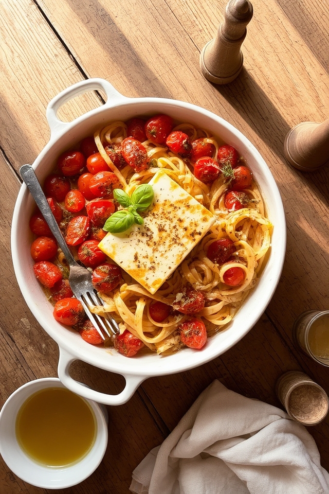 creamy roasted feta pasta