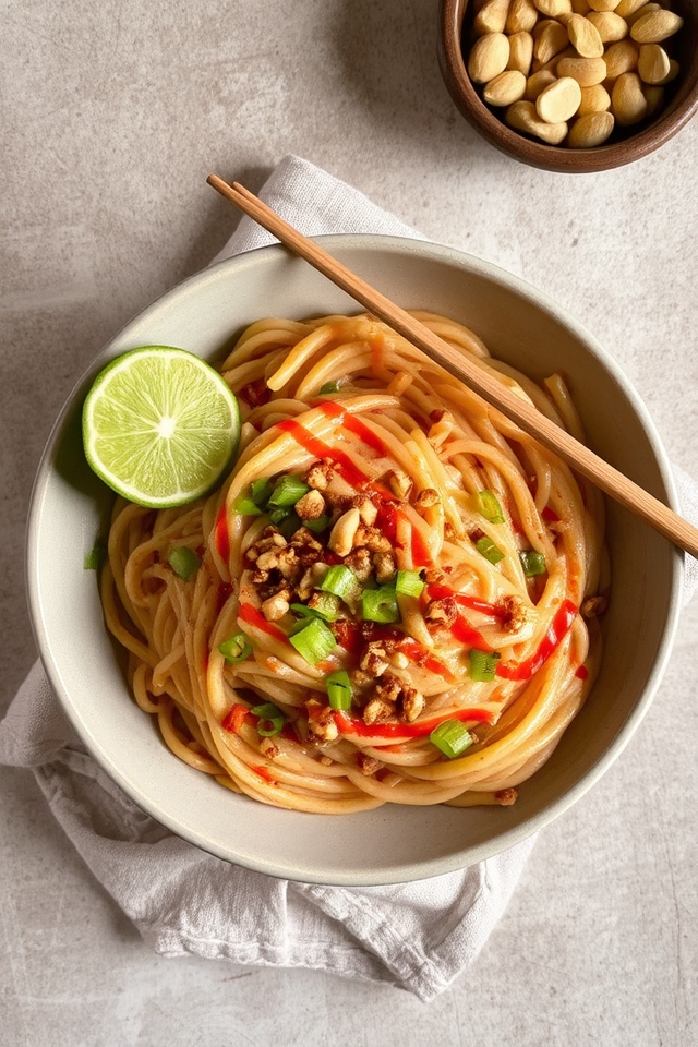 creamy spicy peanut noodles