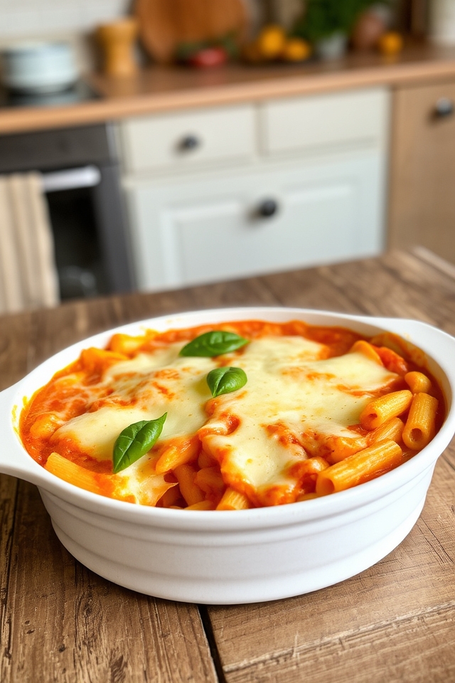 creamy tomato pasta bake