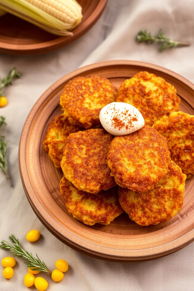 crispy sweet corn fritters