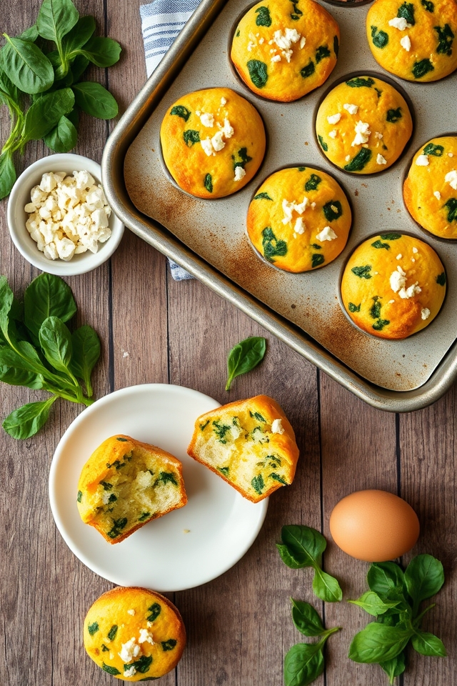 eggs spinach feta muffins