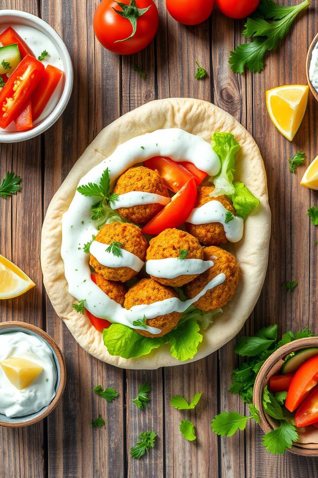 falafel tzatziki vegetable bake