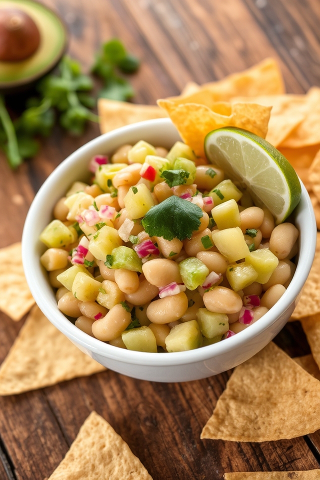 fresh avocado bean dip