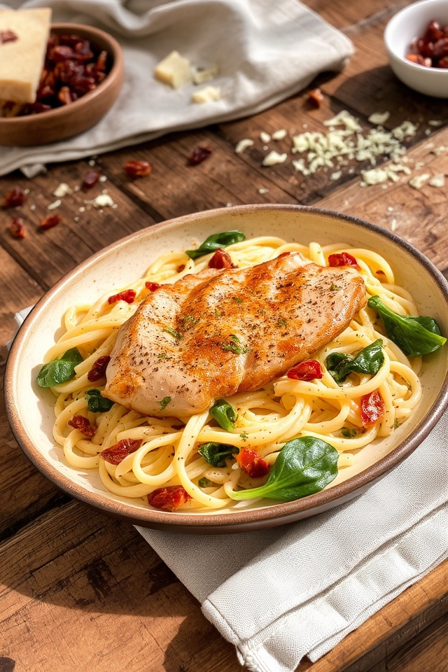 garlic parmesan chicken pasta