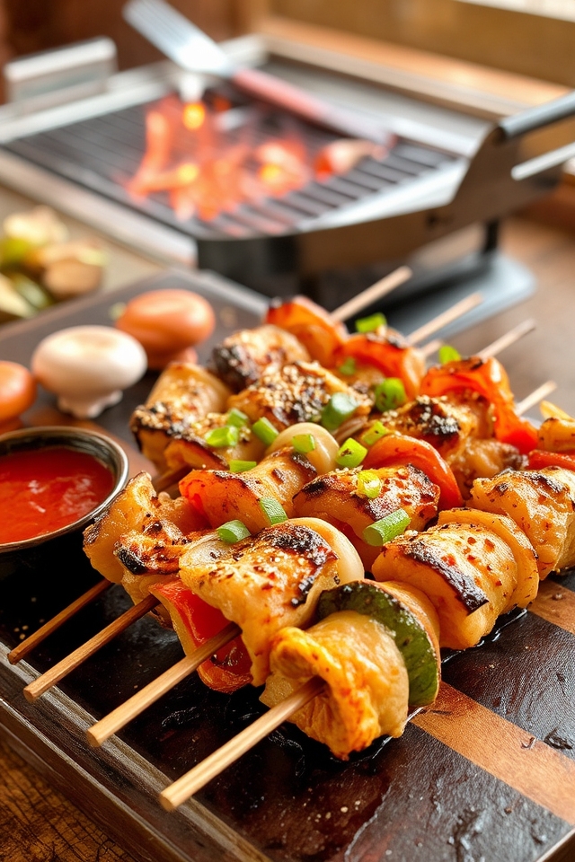 grilled chicken vegetable kabobs