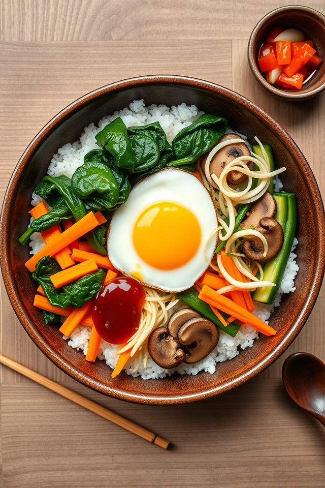 korean vegetable rice bowl