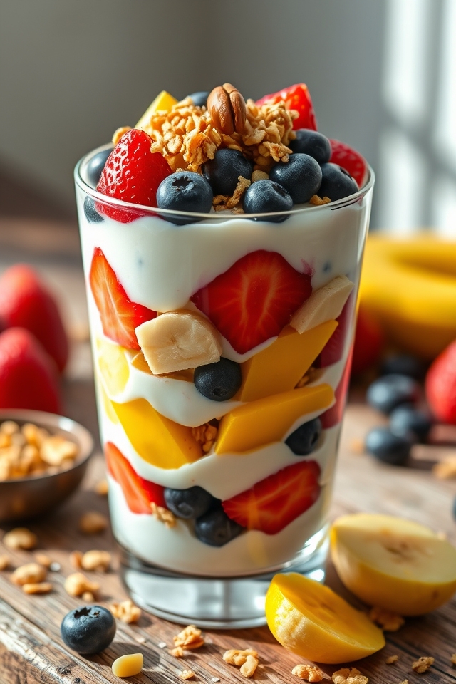 layered greek yogurt parfaits