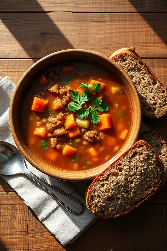 lentil soup whole grain