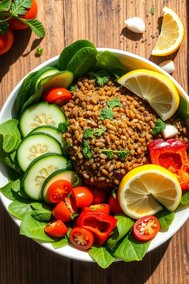 lentils vegetables mediterranean flavors