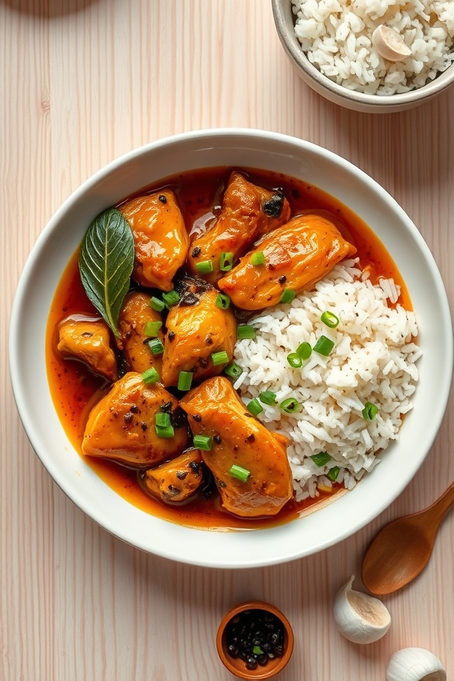 lightened filipino chicken adobo
