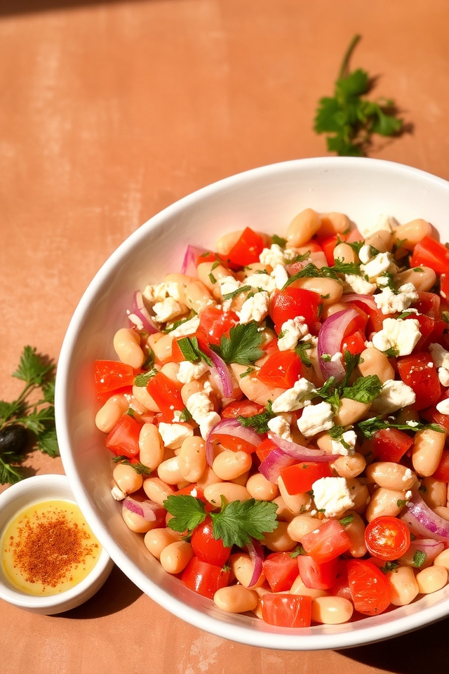 mediterranean light bean salad