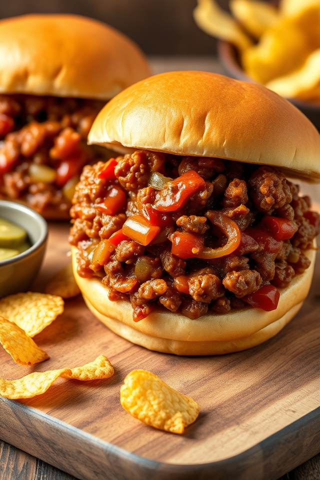 messy ground beef sandwich