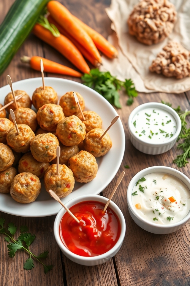 mini turkey veggie meatballs