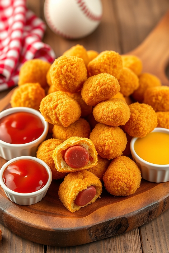 miniature battered sausage snacks