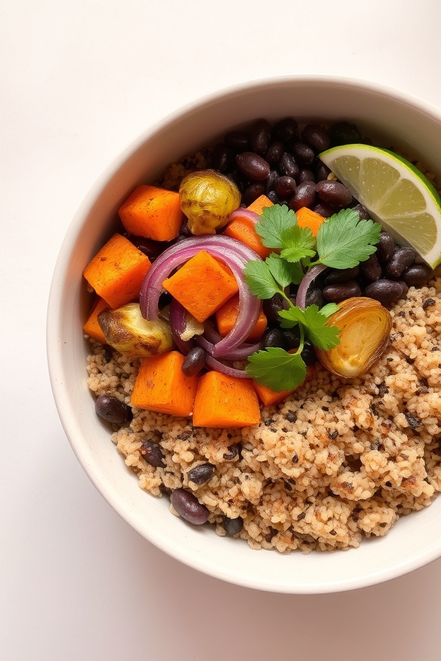 nutritious quinoa bean bowl