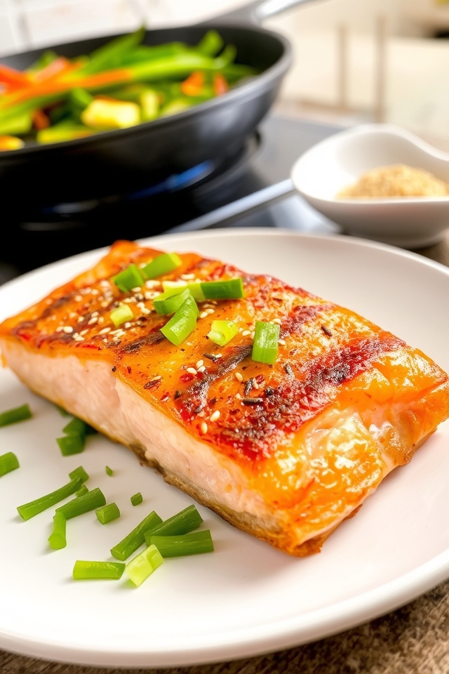pan seared salmon dish