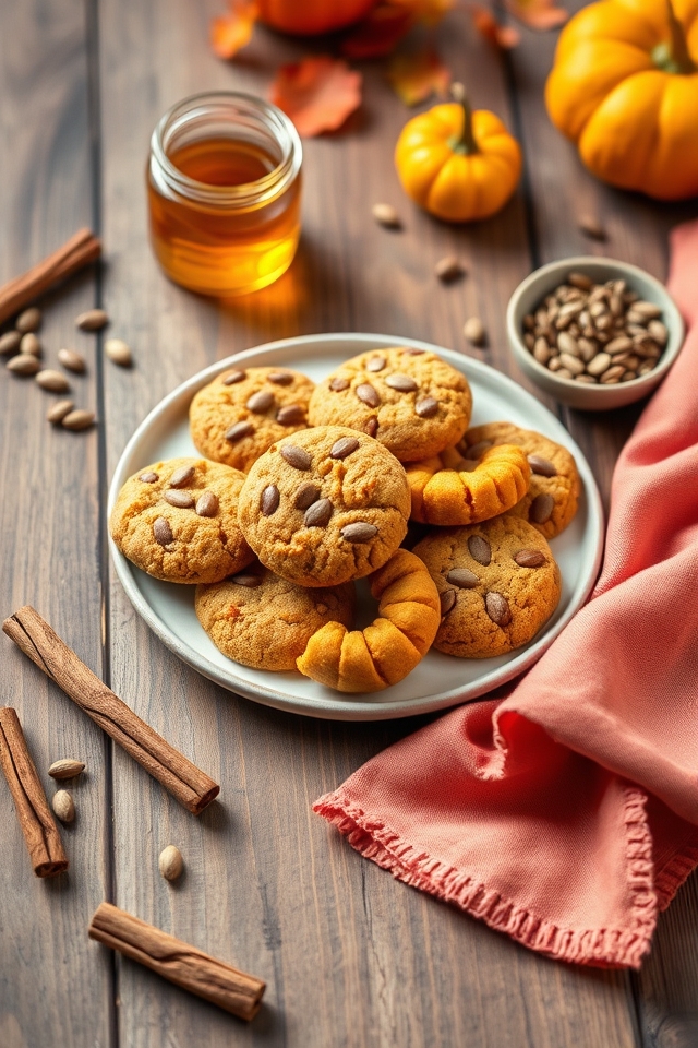 pumpkin spice sunflower cookies