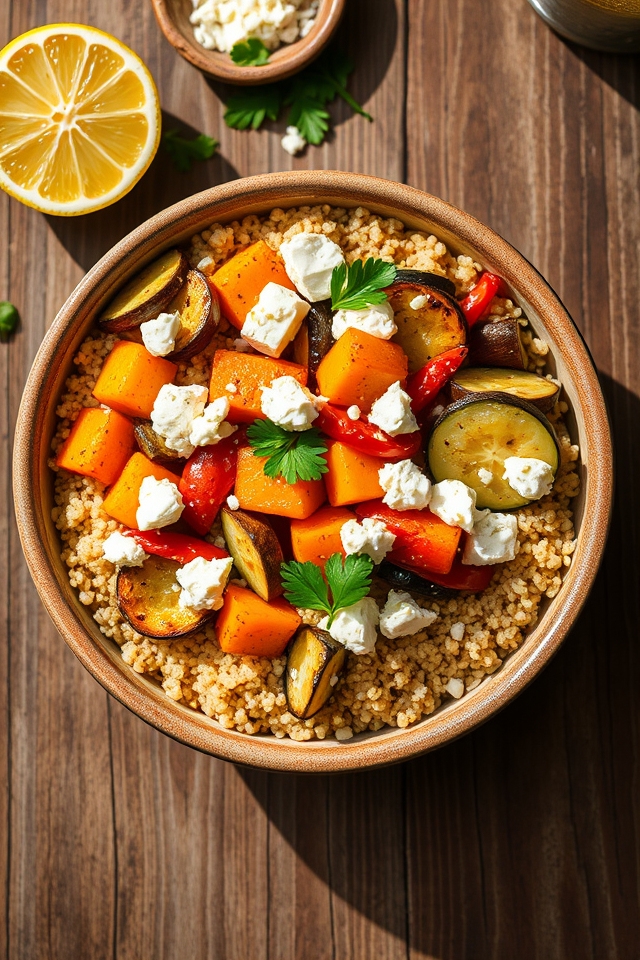 quinoa roasted vegetables feta