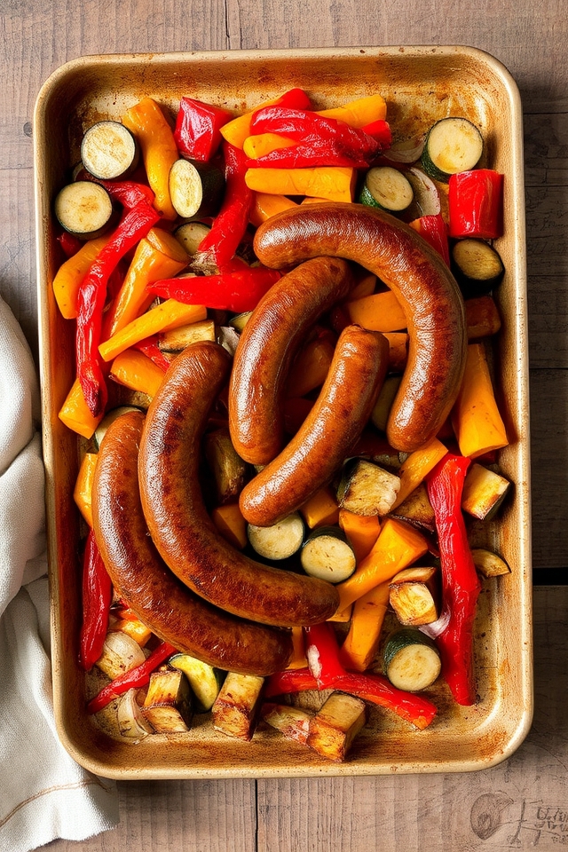 sausage vegetables sheet pan