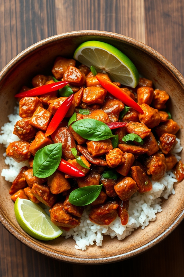 spicy thai basil chicken