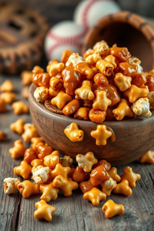 sweet caramel popcorn snack