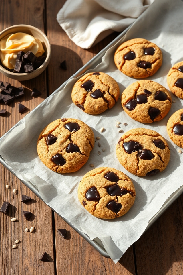 tahini chocolate chunk cookies