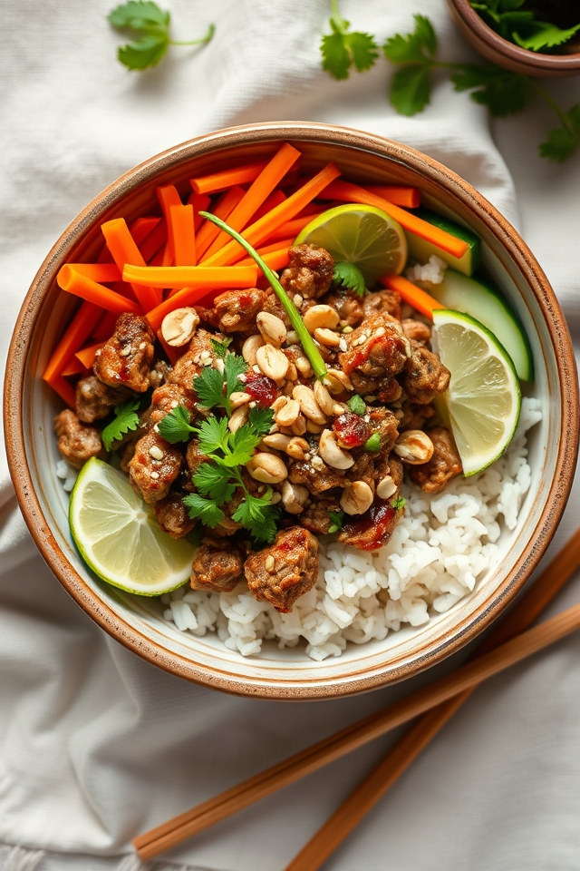 thai flavored turkey bowls