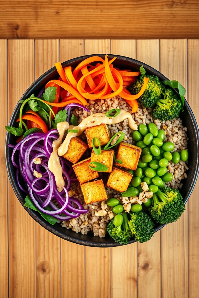 tofu brown rice bowls