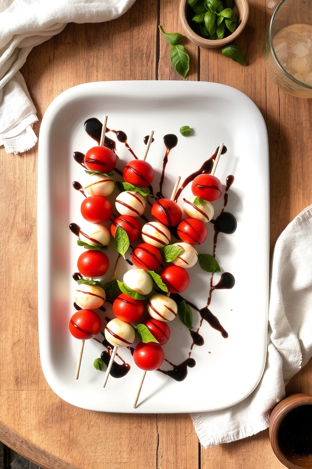 tomato mozzarella basil skewers