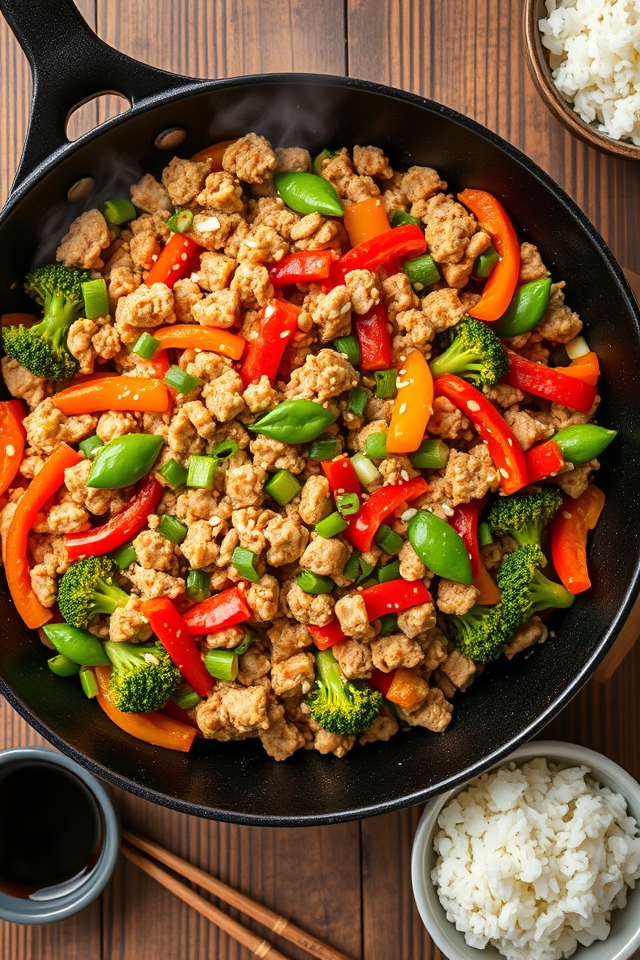 turkey and vegetable stir fry