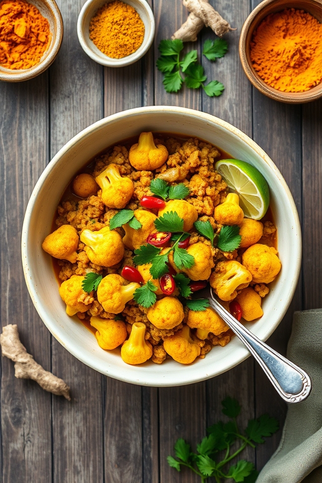 turkey cauliflower curry dish