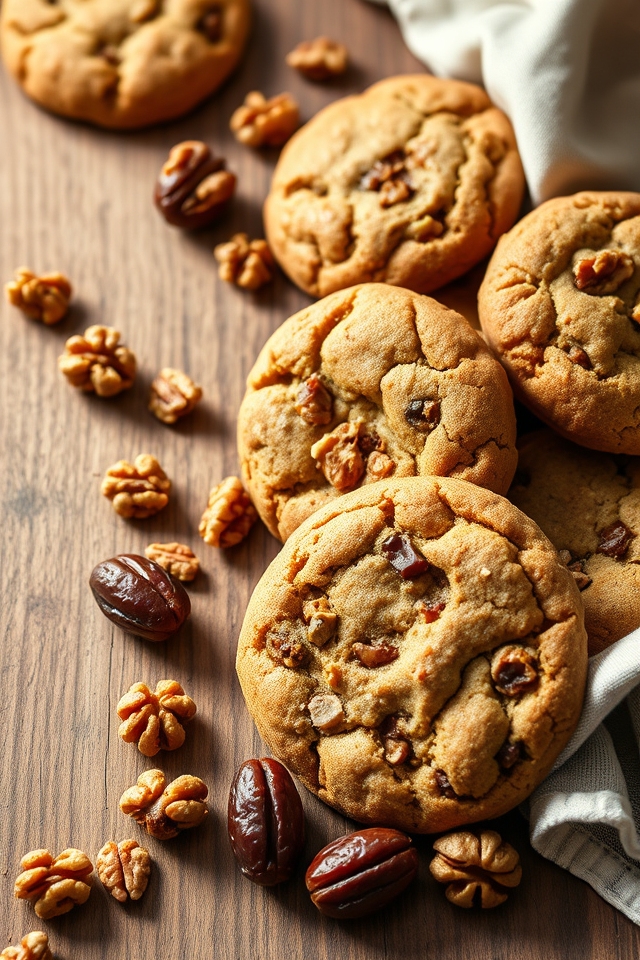 vegan date walnut cookies