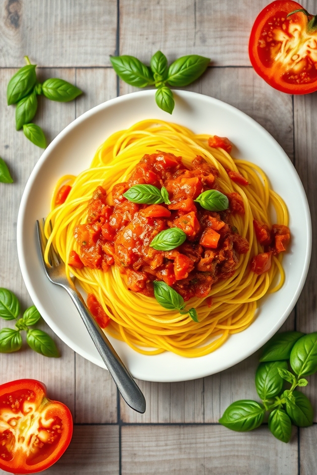 vegetable pasta tomato sauce