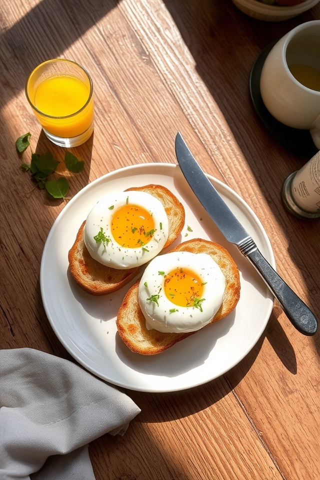 whipped eggs atop sourdough